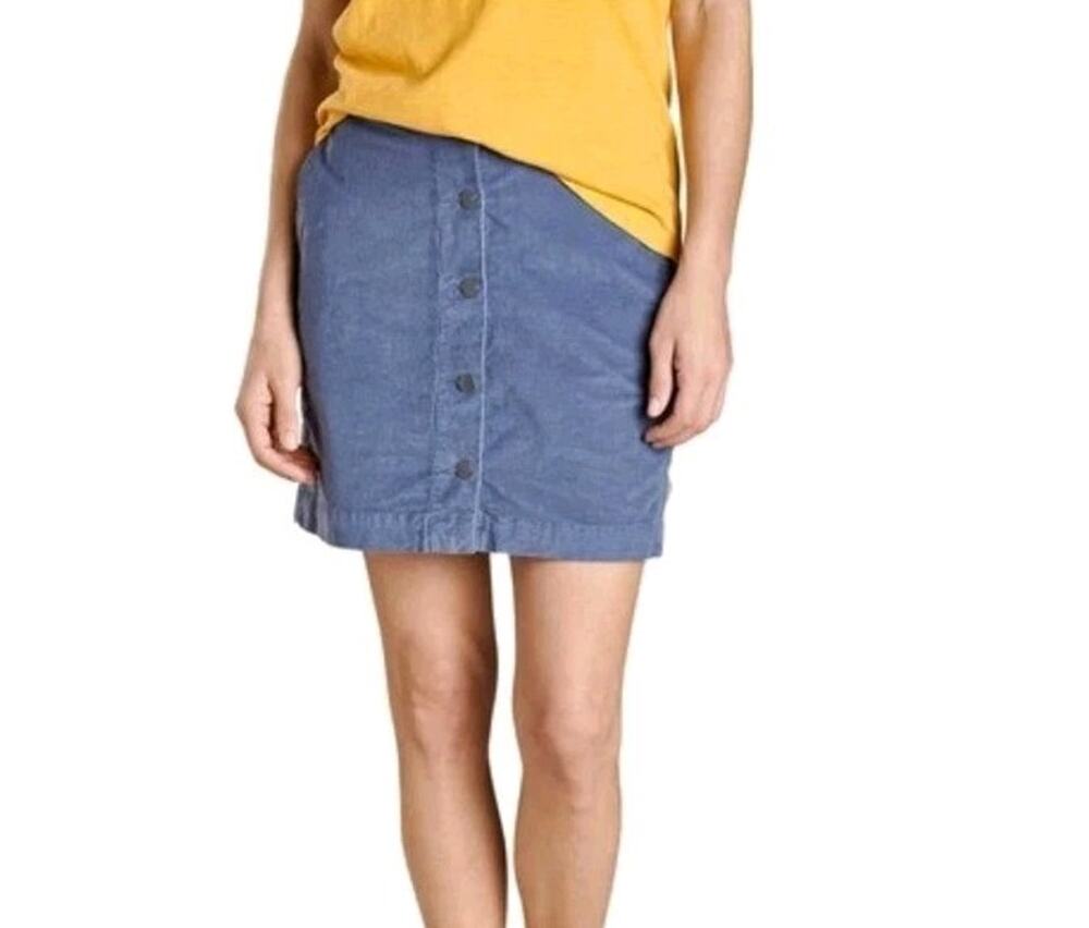 Toad & Co Women's Cruiser Cord Skirt Size 10 Flint Stone Organic Cotton Preppy